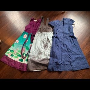 Lot of 3 vintage Anthropologie dresses. Size Sm, 4, 6.